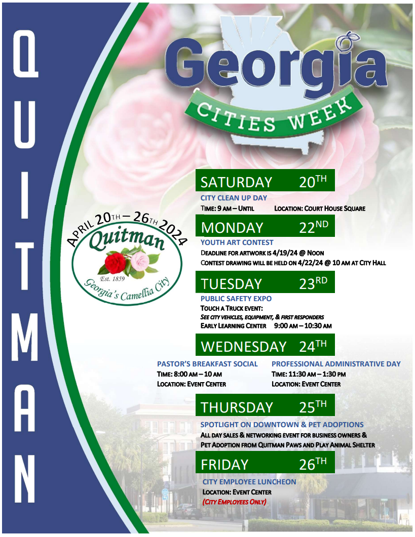 GA Cities Week (April 20th26th, 2024) City of Quitman, GA
