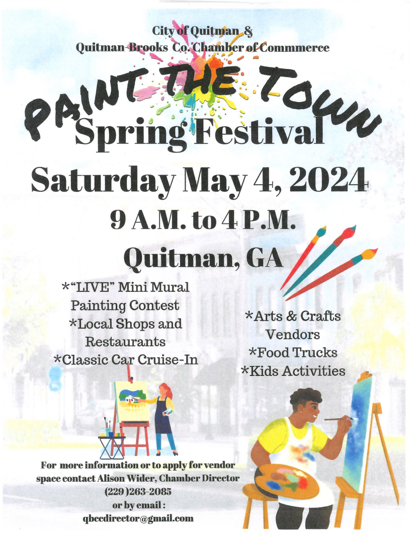 "Paint The Town" Spring Festival (May 4th, 2024) City of Quitman, GA